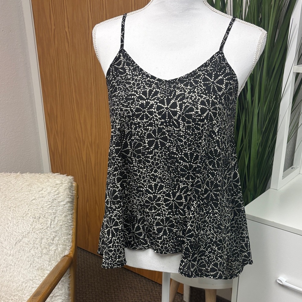 Chic Black and White Patterned Women's Camisole